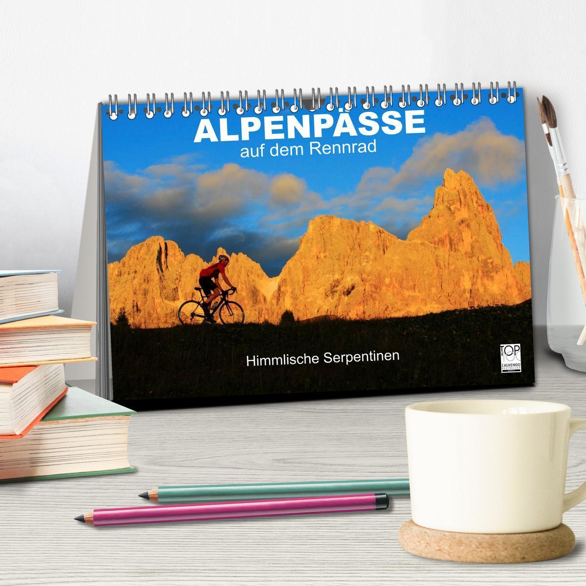 Bild: 9783435622993 | Alpenpässe auf dem Rennrad "Himmlische Serpentinen" (Tischkalender...