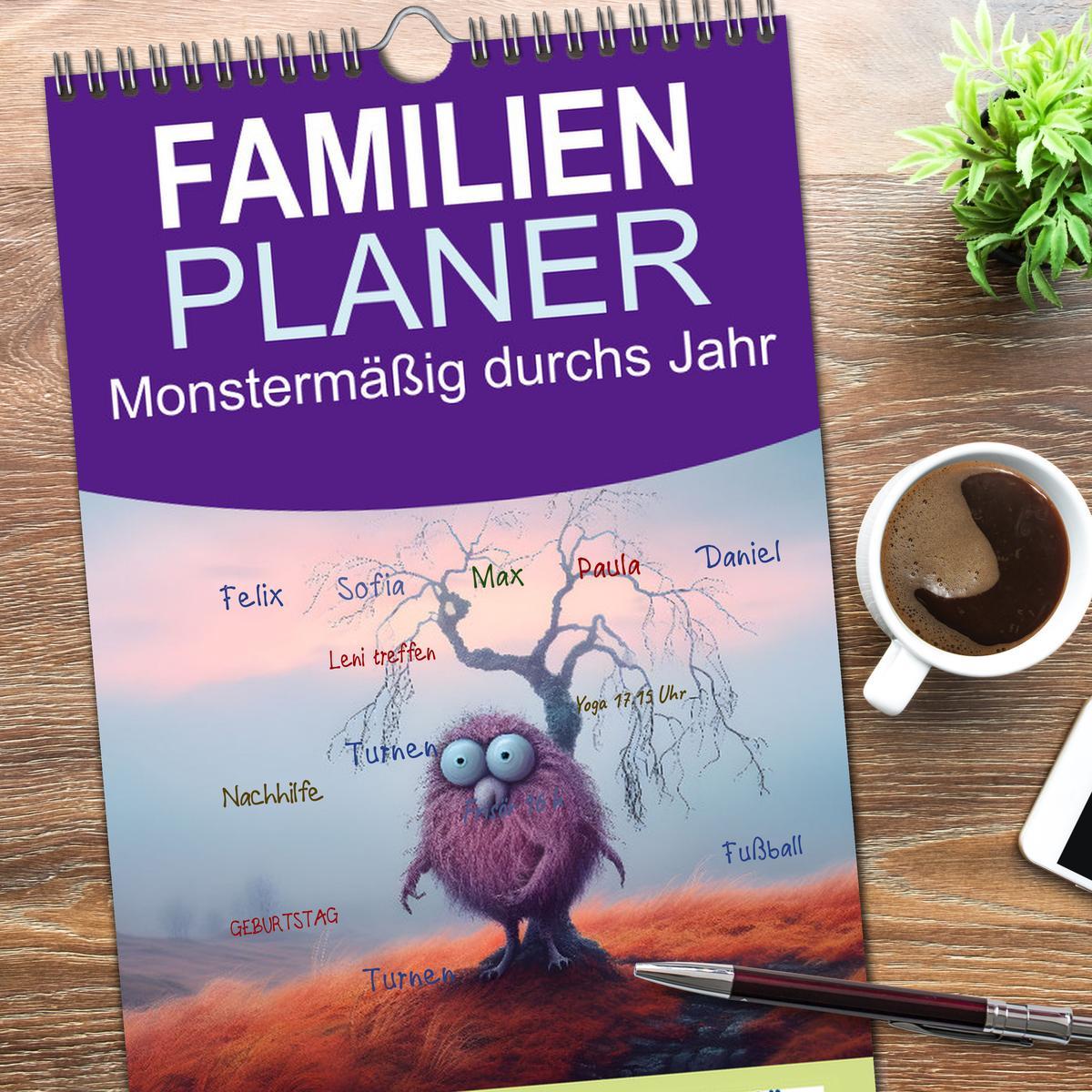 Bild: 9783457094563 | Familienplaner 2025 - Monstermäßig durchs Jahr mit 5 Spalten...