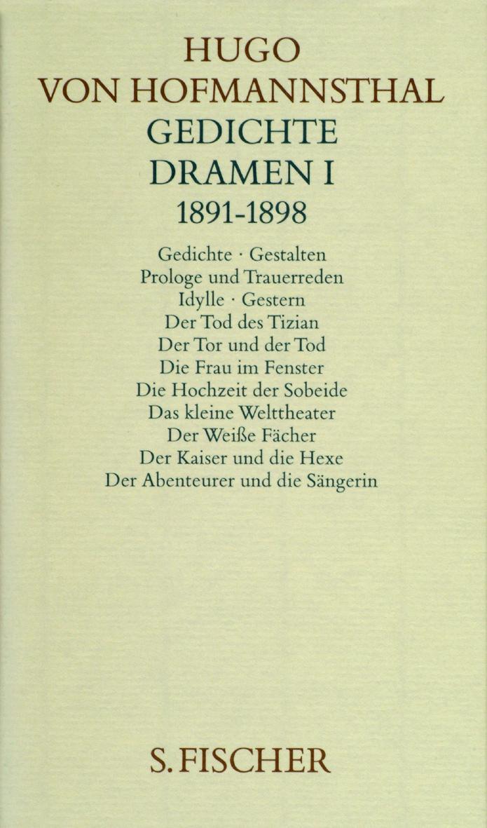 Cover: 9783100315410 | Gedichte, Dramen I (1891 - 1898) | Hugo Von Hofmannsthal | Buch | 1986