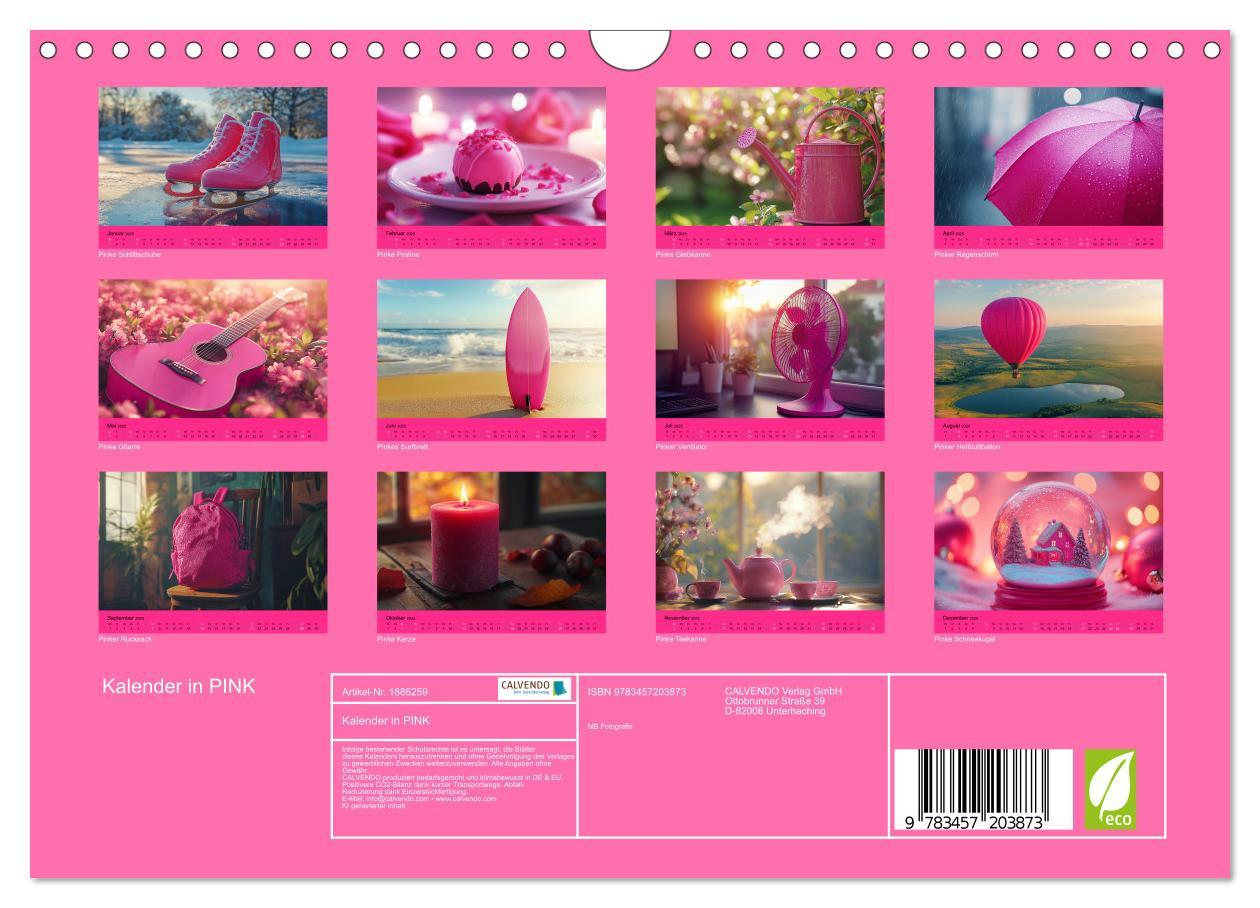 Bild: 9783457203873 | Kalender in PINK (Wandkalender 2025 DIN A4 quer), CALVENDO...