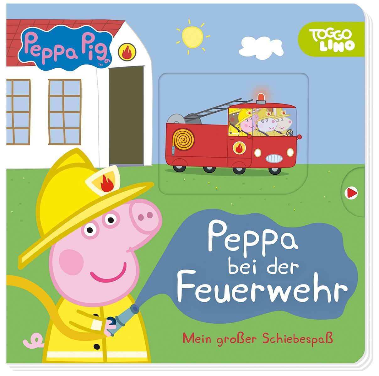 Cover: 9783833241376 | Peppa Pig: Peppa bei der Feuerwehr: Mein großer Schiebespaß | Panini