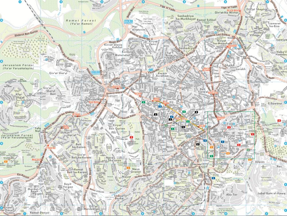 Bild: 9783707913750 | Jerusalem, Stadtplan 1:12.500, City Pocket + The Big Five | Deutsch