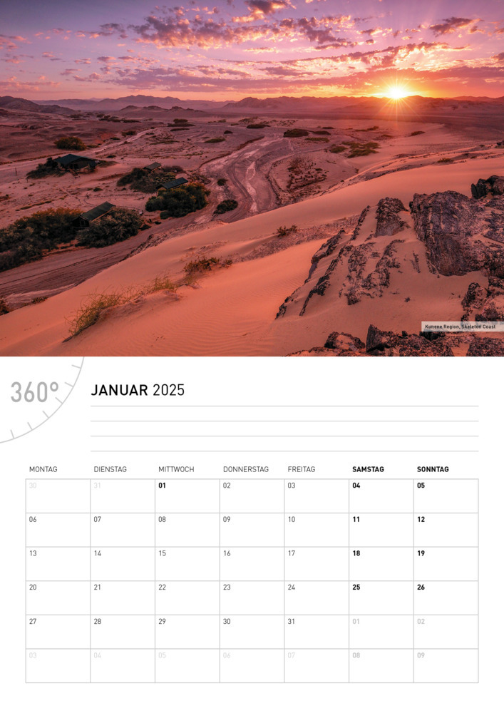 Bild: 9783968555799 | 360° Namibia Broschürenkalender 2025 | Christian Heeb | Kalender