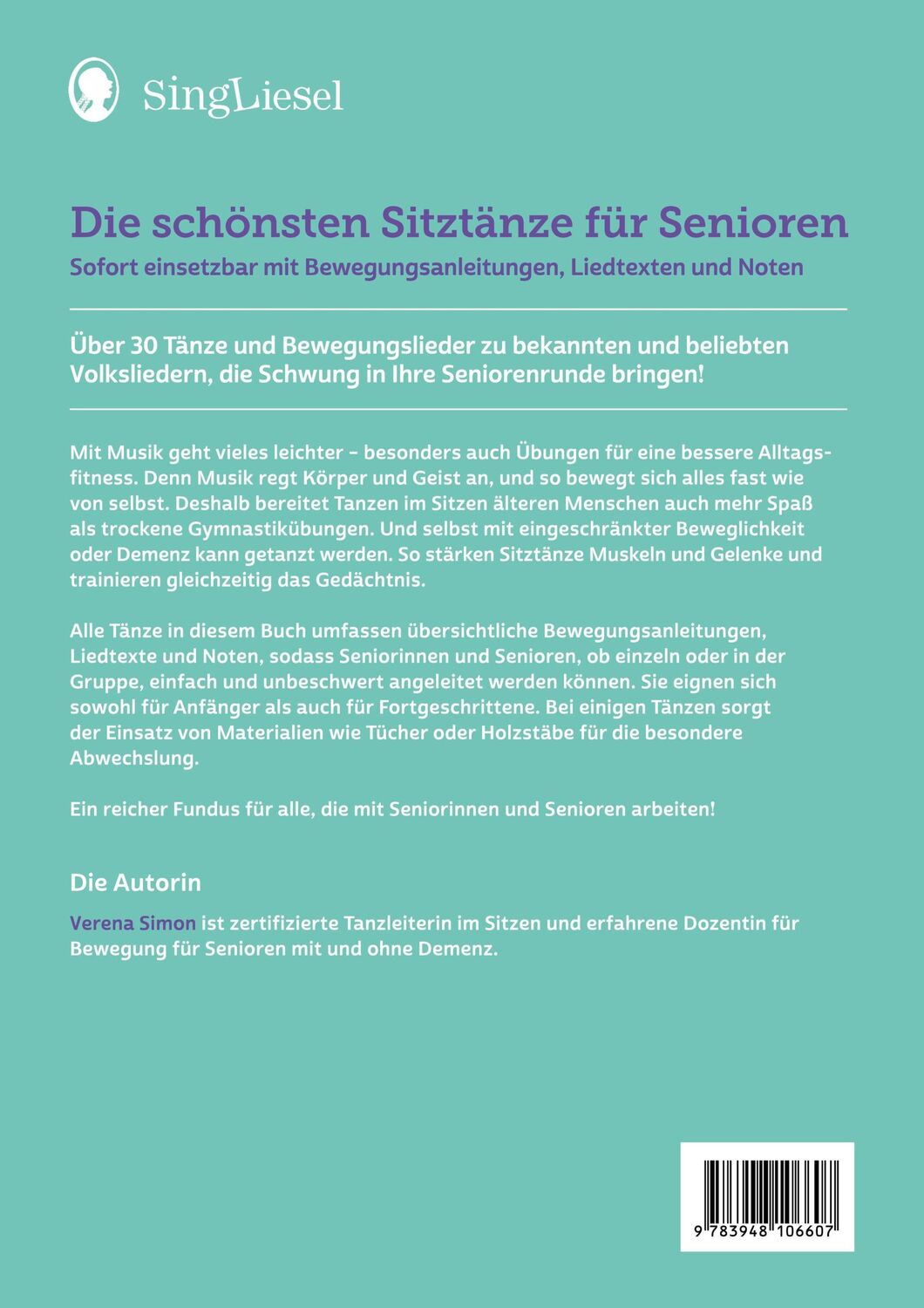 Bild: 9783948106607 | Die schönsten Sitztänze für Senioren | Verena Simon | Taschenbuch