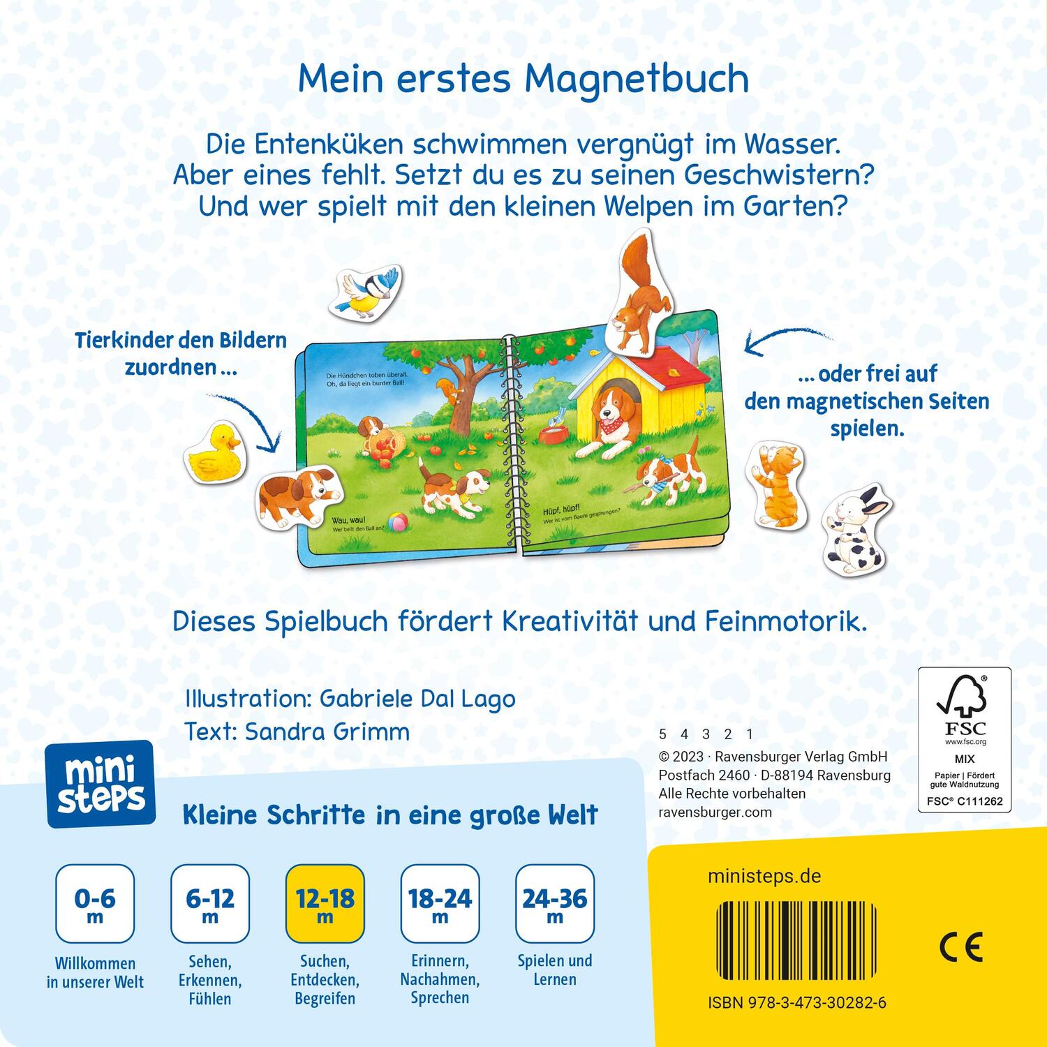 Rückseite: 9783473302826 | ministeps: Mein erstes Magnetbuch: Wer gehört zu wem? Tierkinder