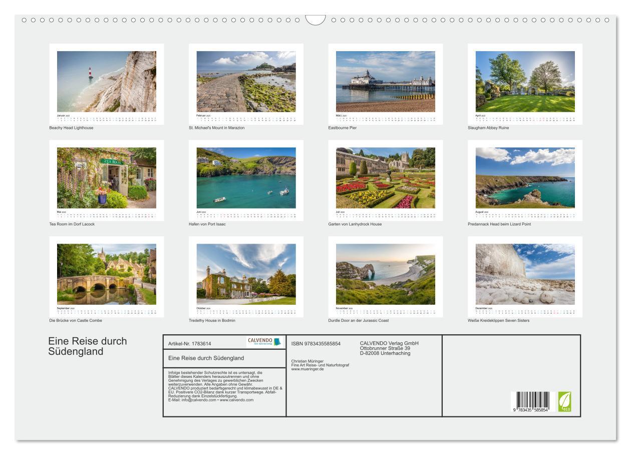 Bild: 9783435585854 | Eine Reise durch Südengland (Wandkalender 2025 DIN A2 quer),...