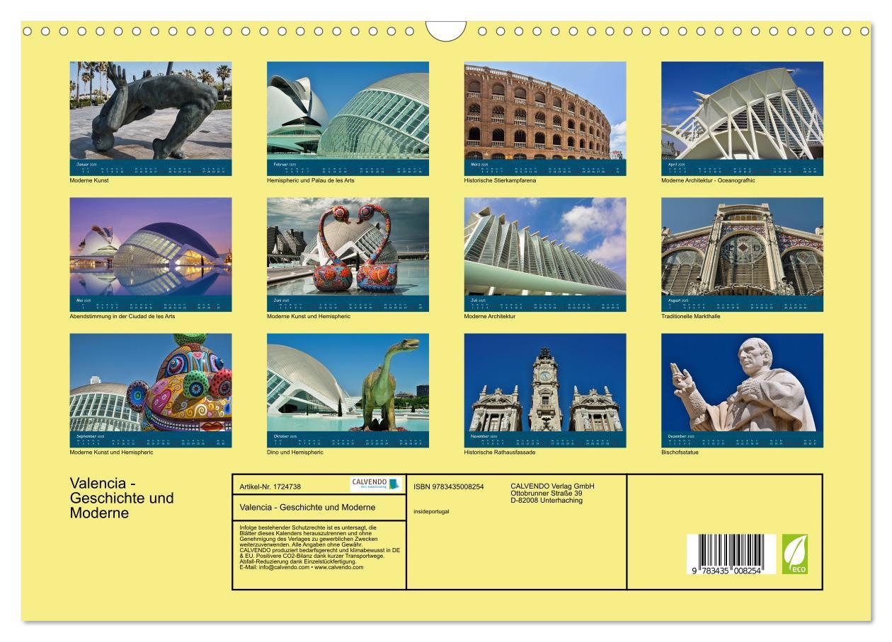 Bild: 9783435008254 | Valencia - Geschichte und Moderne (Wandkalender 2025 DIN A3 quer),...