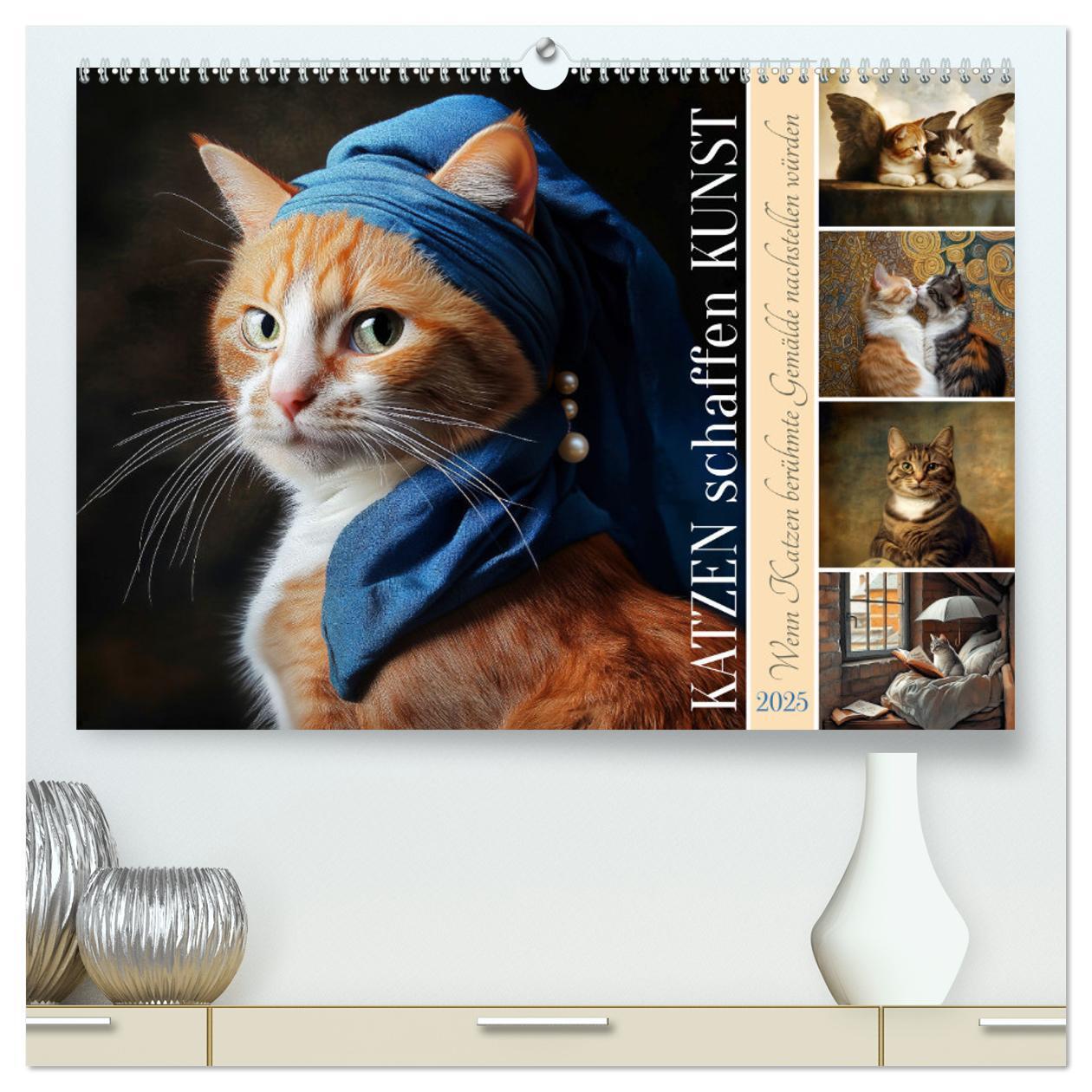 Cover: 9783457179918 | Katzen schaffen Kunst (hochwertiger Premium Wandkalender 2025 DIN...