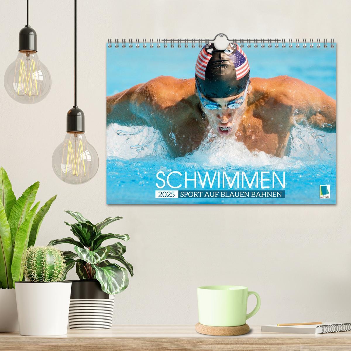 Bild: 9783383855160 | Schwimmen: Sport auf blauen Bahnen (Wandkalender 2025 DIN A4 quer),...