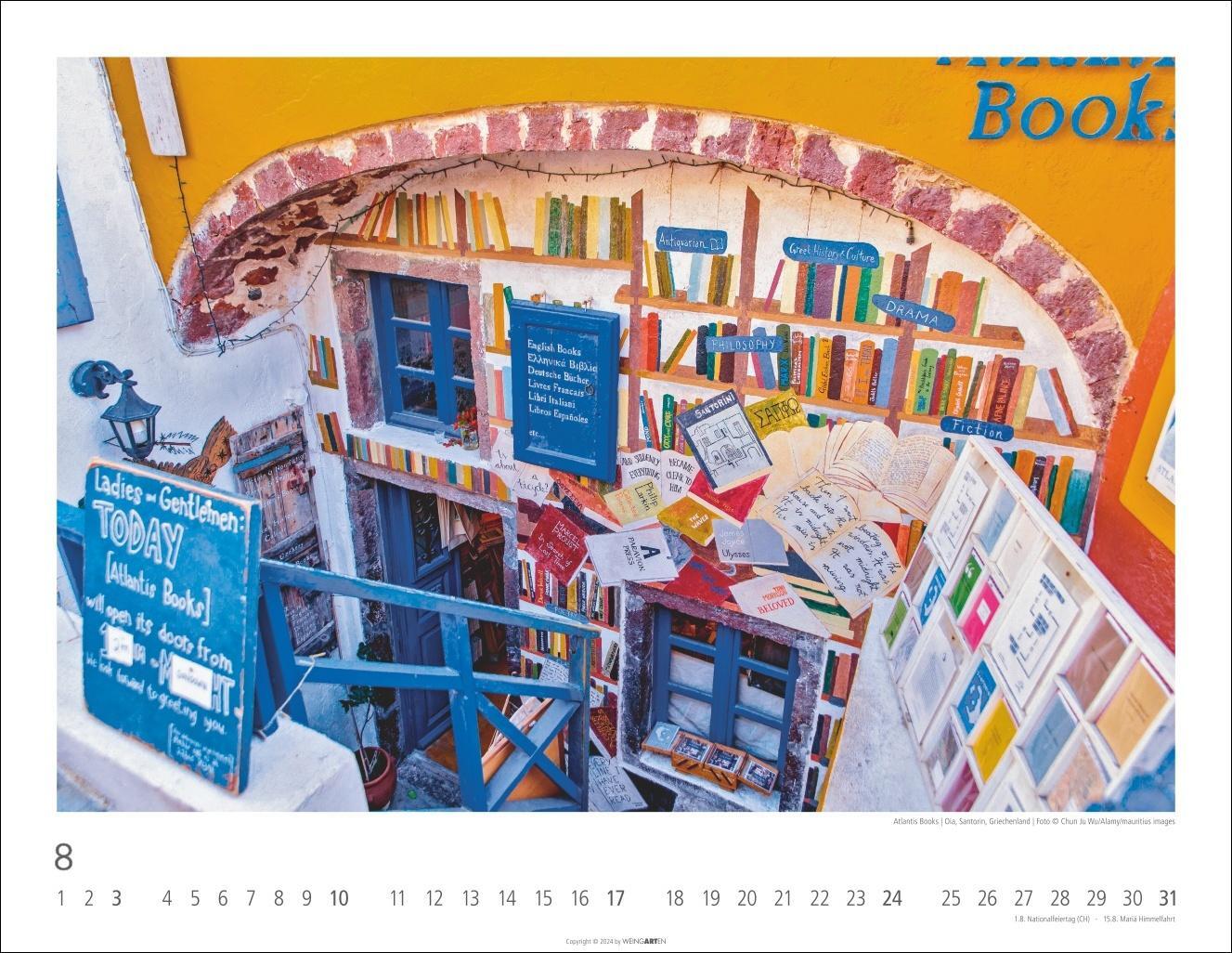 Bild: 9783839901304 | Lieblings-Buchhandlungen Kalender 2025 | Kalender | Spiralbindung