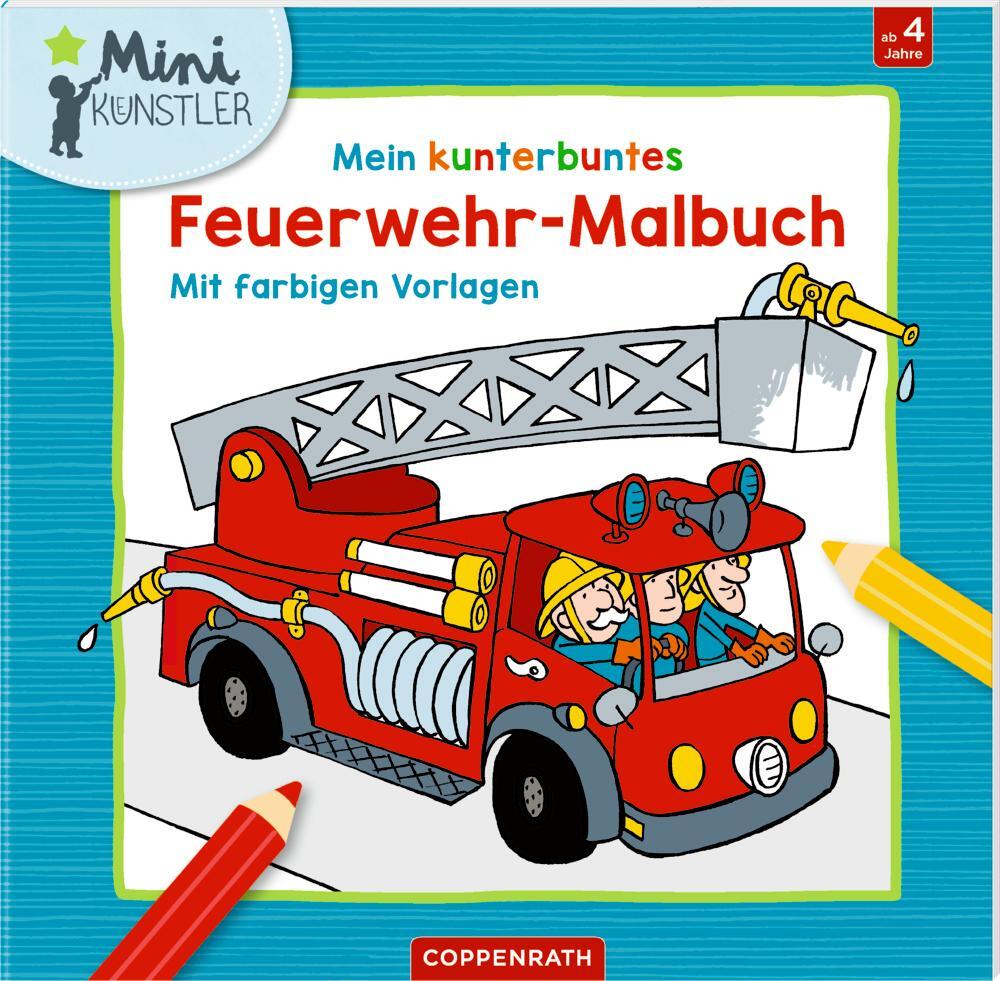 Cover: 9783649634997 | Mein kunterbuntes Feuerwehr-Malbuch | Mit farbigen Vorlagen | Becker