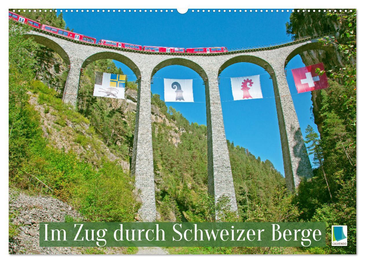 Cover: 9783457140413 | Im Zug durch Schweizer Berge (Wandkalender 2025 DIN A2 quer),...