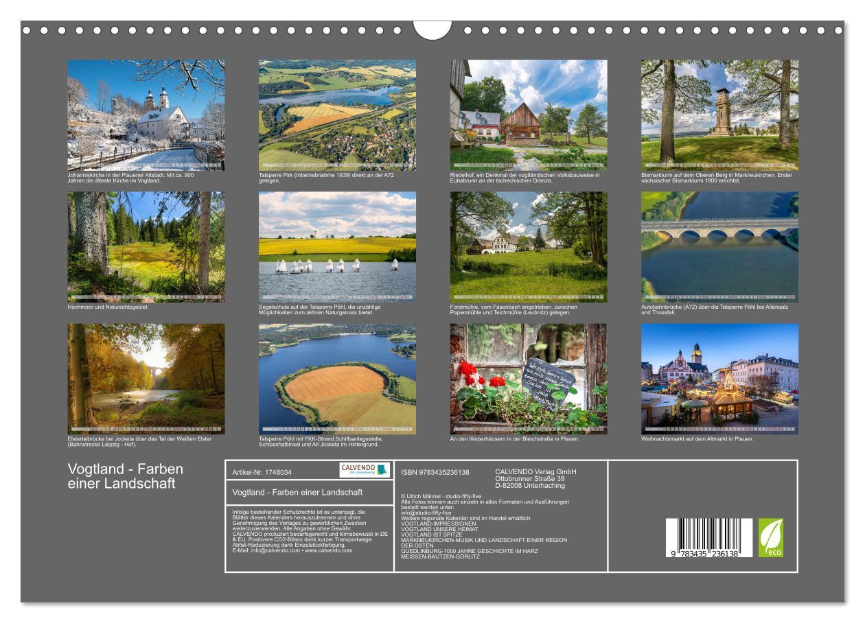 Bild: 9783435236138 | Vogtland - Farben einer Landschaft (Wandkalender 2025 DIN A3 quer),...