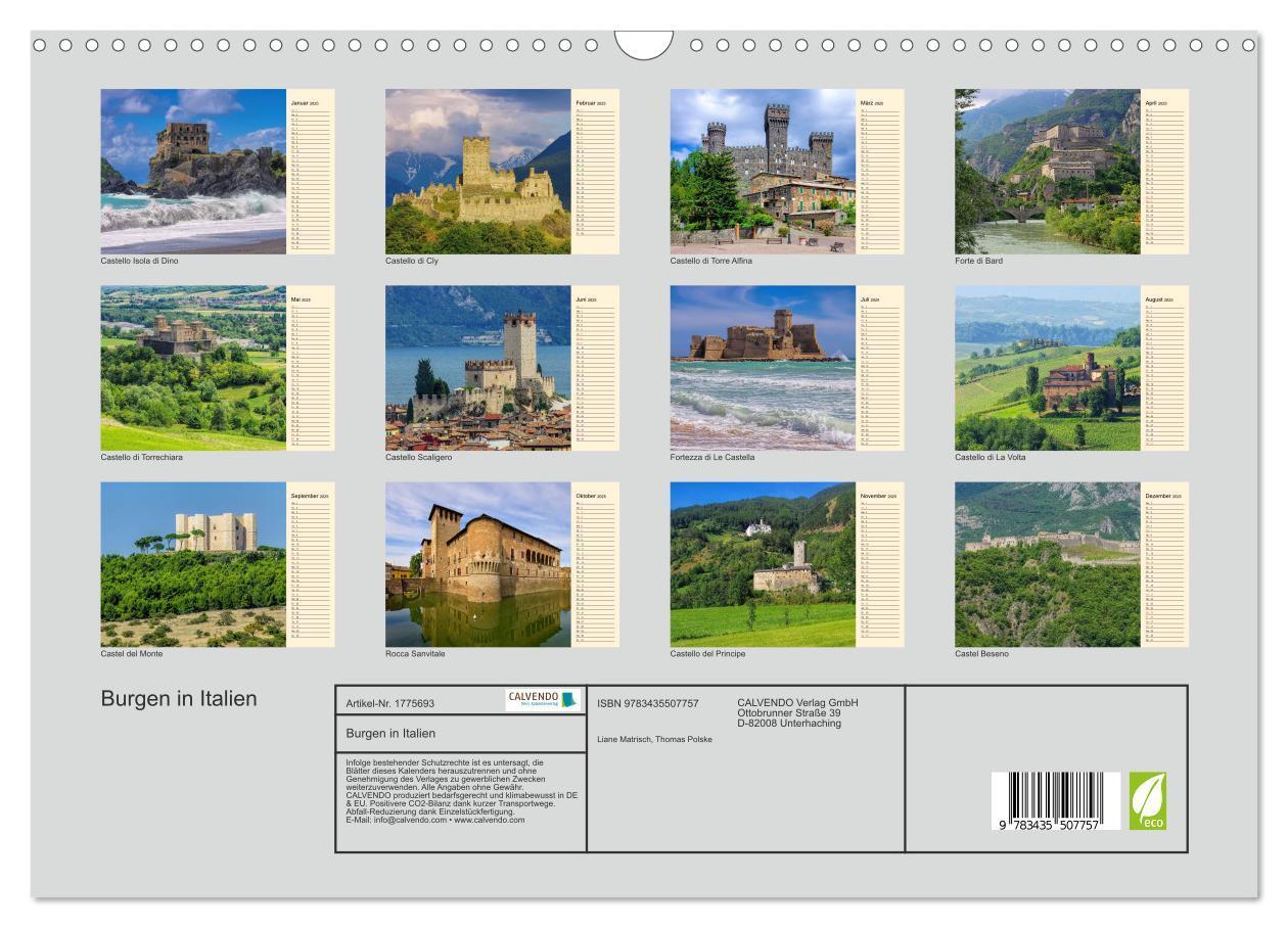 Bild: 9783435507757 | Burgen in Italien (Wandkalender 2025 DIN A3 quer), CALVENDO...