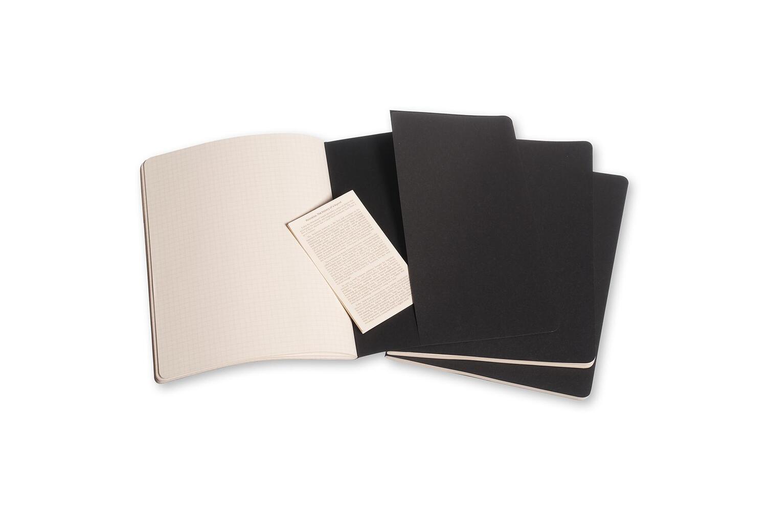 Bild: 9788883705021 | Moleskine Cahier Extra Large kariert schwarz. 3er Pack | Moleskine