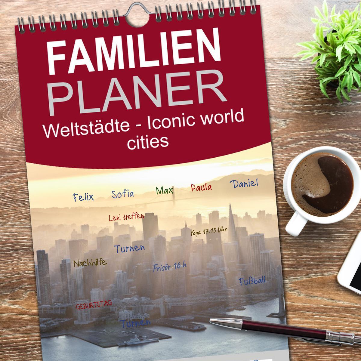 Bild: 9783457102138 | Familienplaner 2025 - Weltstädte - Iconic world cities mit 5...