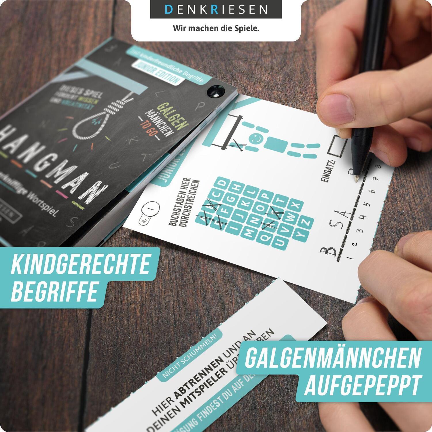 Bild: 4260528090785 | HANGMAN - JUNIOR EDITION - "Galgenmännchen TO GO" | Denkriesen | Spiel