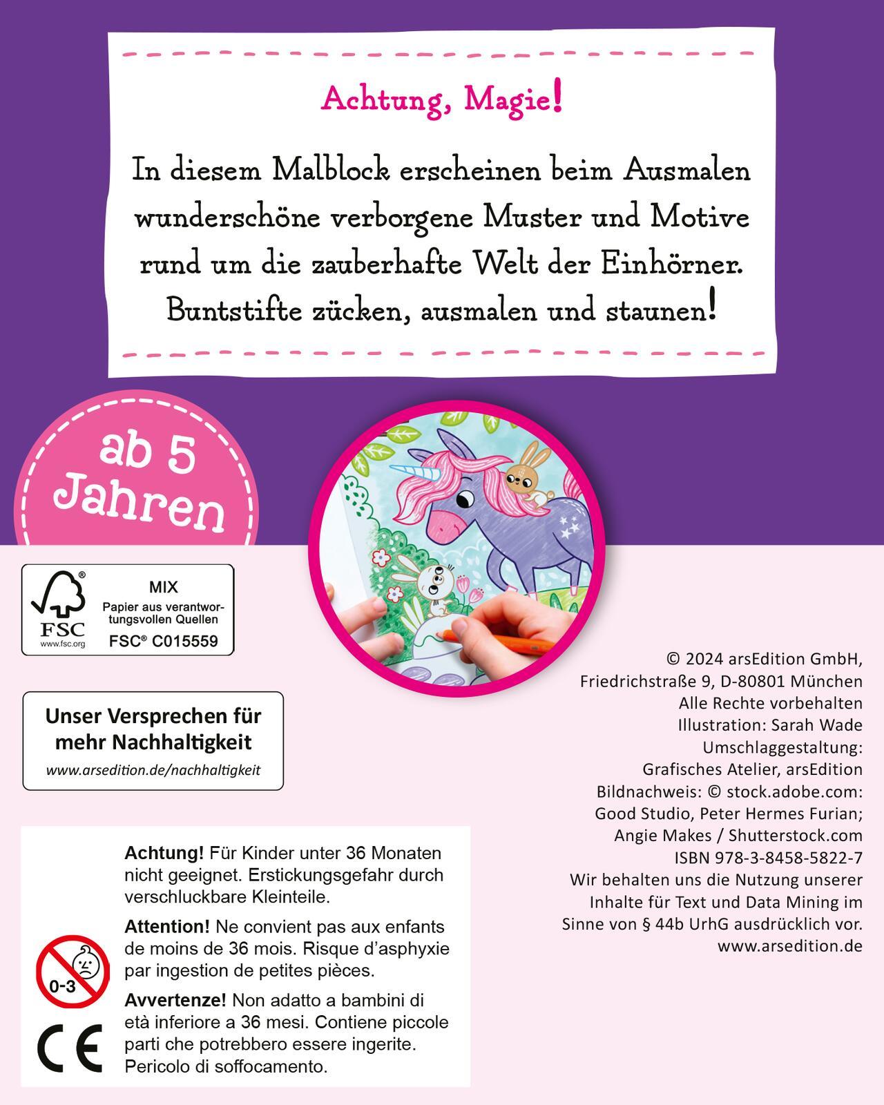 Rückseite: 9783845858227 | Zauberbilder Minis - Einhörner | Sarah Wade | Taschenbuch | Softcover