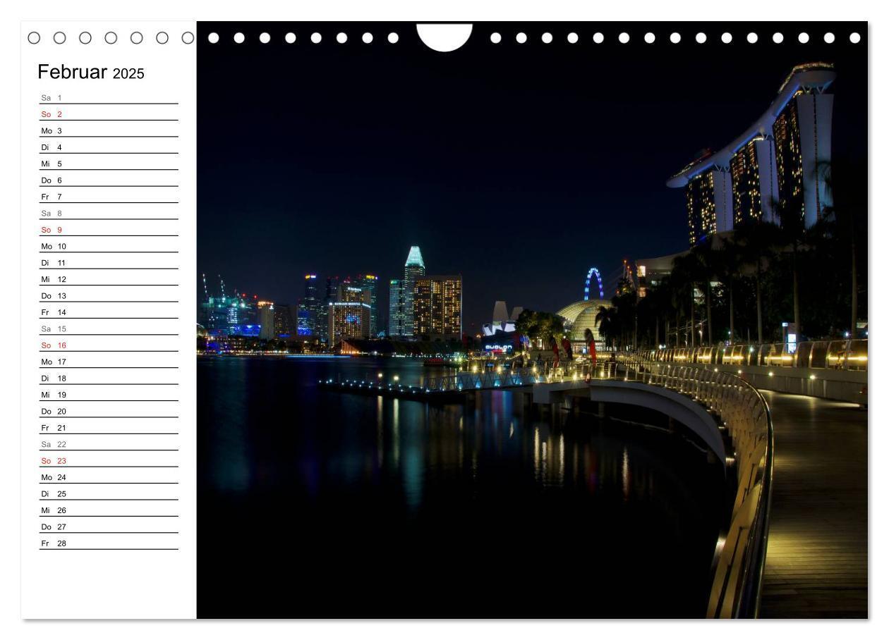 Bild: 9783435513987 | Singapur - Die Farben der Nacht (Wandkalender 2025 DIN A4 quer),...