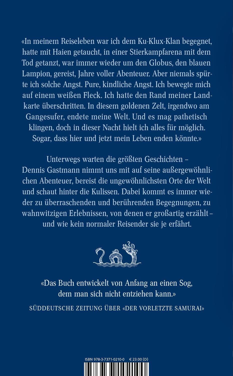 Rückseite: 9783737102100 | Der blaue Lampion | Stories von unterwegs | Dennis Gastmann | Buch