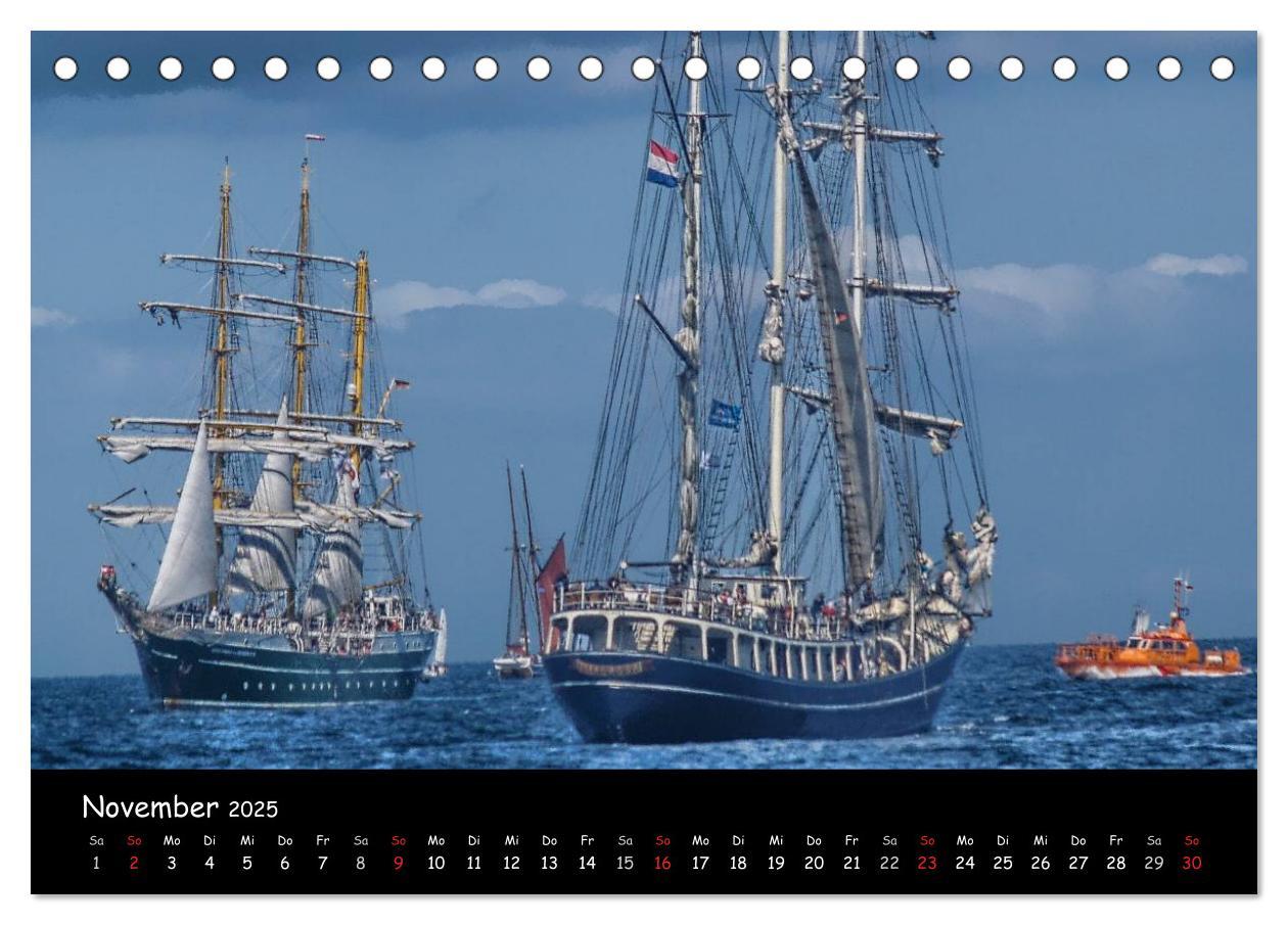 Bild: 9783435764266 | Windjammer vor Warnemünde (Tischkalender 2025 DIN A5 quer),...