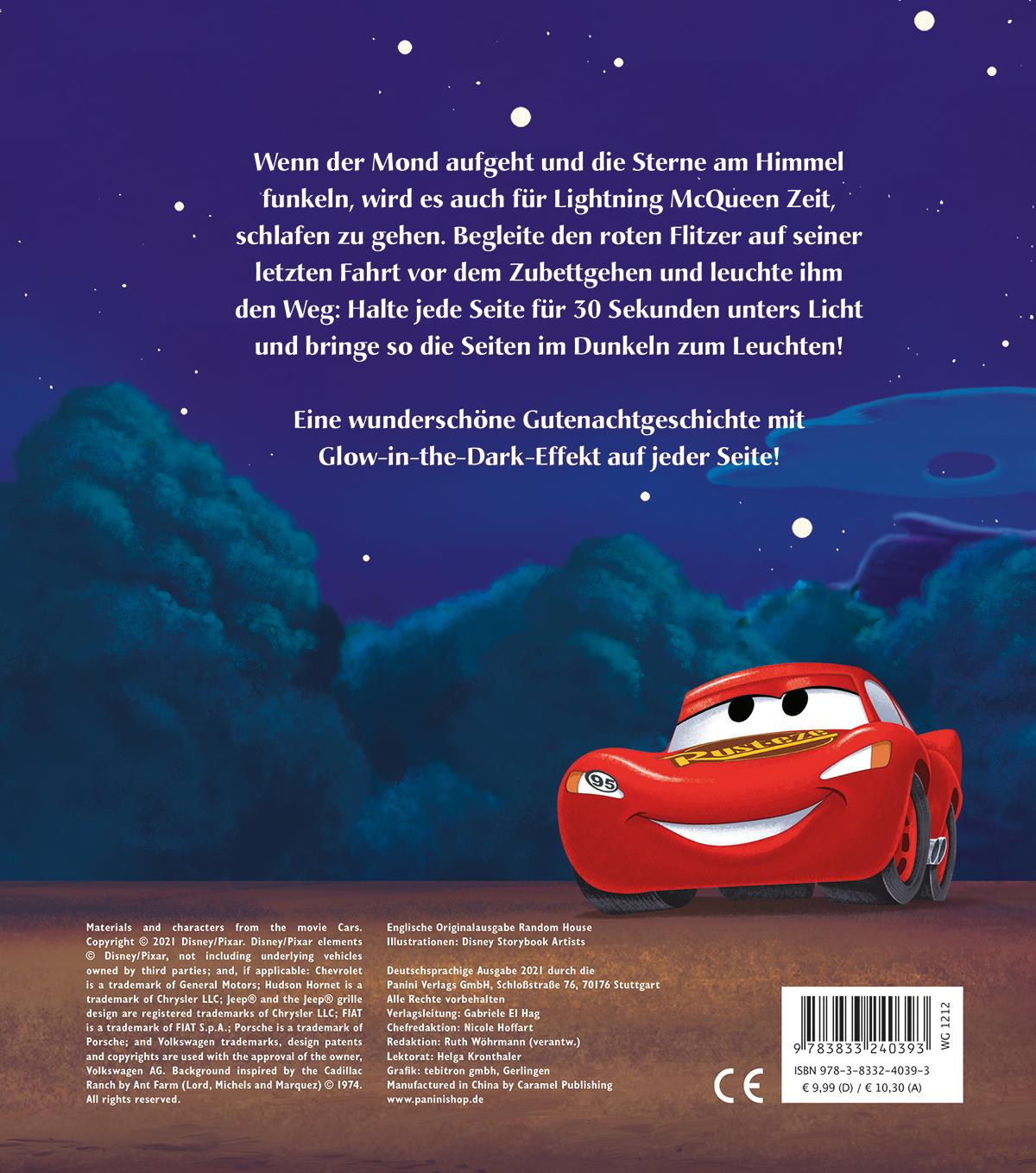 Rückseite: 9783833240393 | Disney PIXAR Cars: Gute Nacht, Lightning McQueen! | Panini | Buch