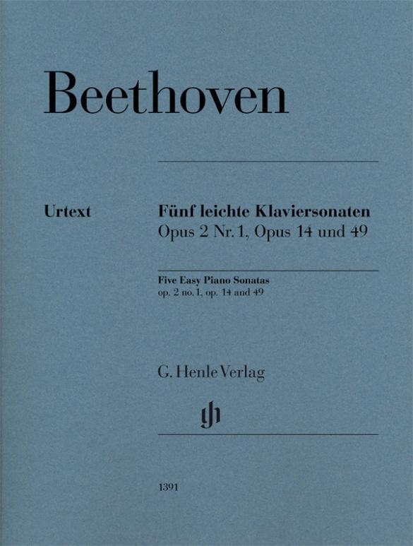 Cover: 9790201813912 | Fünf leichte Klaviersonaten op. 2 Nr. 1, op. 14 und op. 49 | Beethoven