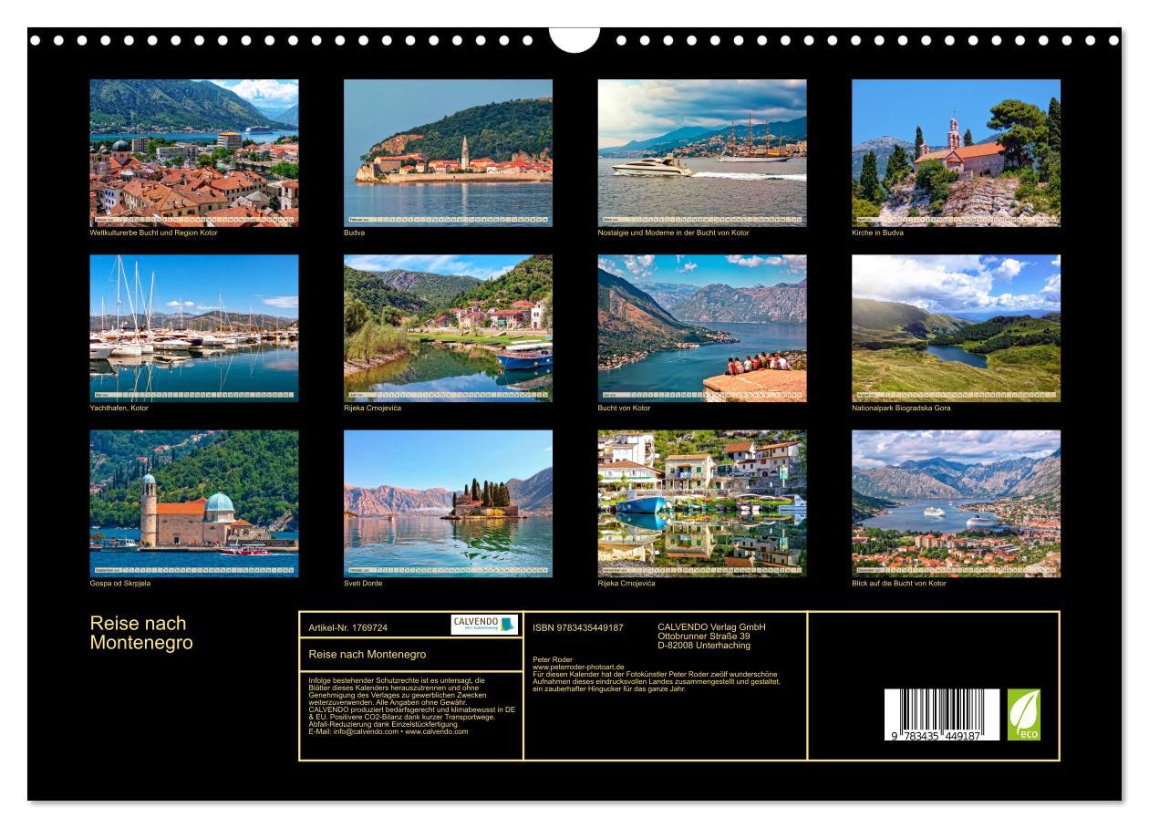 Bild: 9783435449187 | Reise nach Montenegro (Wandkalender 2025 DIN A3 quer), CALVENDO...