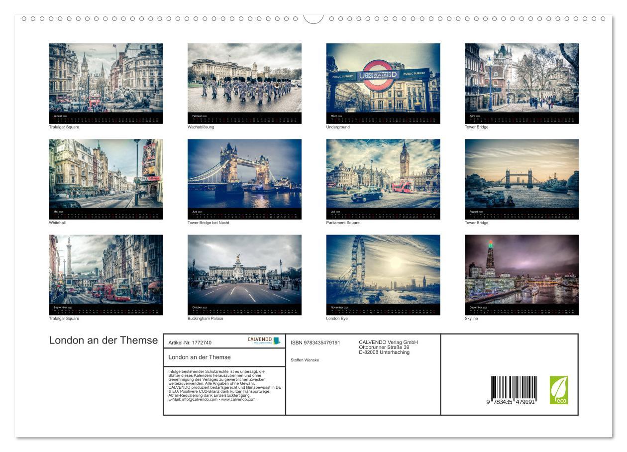 Bild: 9783435479191 | London an der Themse (hochwertiger Premium Wandkalender 2025 DIN A2...