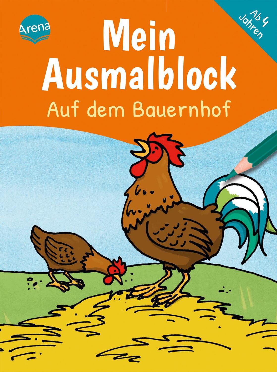 Cover: 9783401718873 | Mein Ausmalblock. Auf dem Bauernhof | Malblock für Kinder ab 4 Jahren