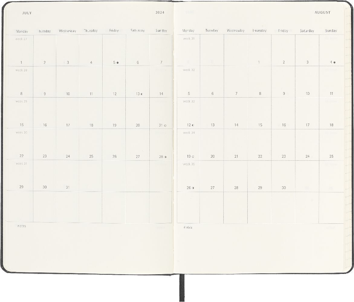 Bild: 8056598856910 | Moleskine 18 Monate Wochen Notizkalender 2023/2024, Large/A5, Schwarz