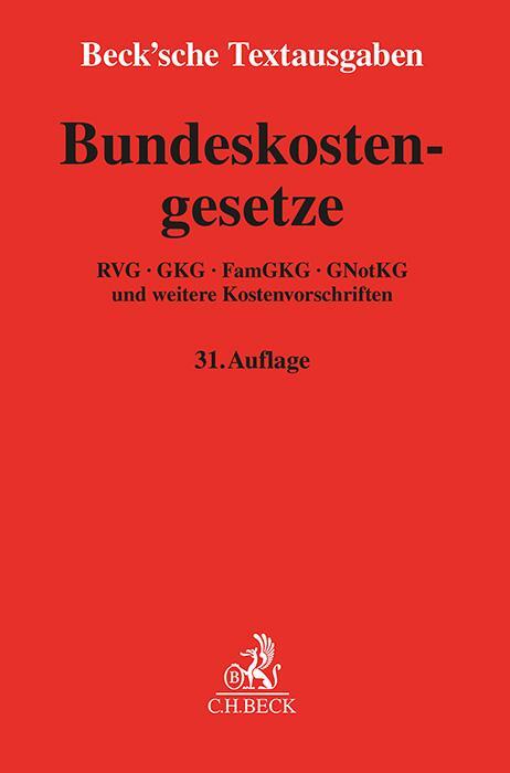 Cover: 9783406818905 | Bundeskostengesetze | Taschenbuch | Beck´sche Textausgaben | 480 S.