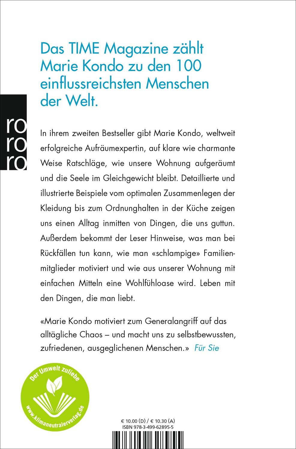 Rückseite: 9783499628955 | Magic Cleaning 2: Wie Wohnung und Seele aufgeräumt bleiben | Kondo