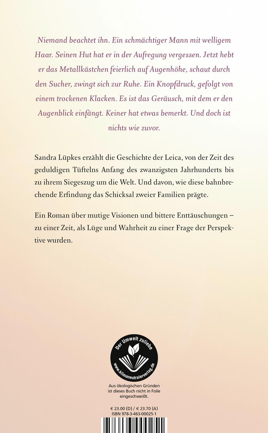 Rückseite: 9783463000251 | Das Licht im Rücken | Sandra Lüpkes | Buch | Deutsch | 2023