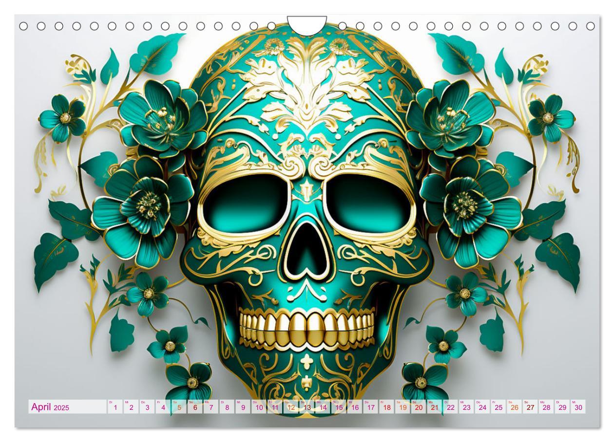 Bild: 9783383854507 | Skull Flower - Totenkopf ART (Wandkalender 2025 DIN A4 quer),...