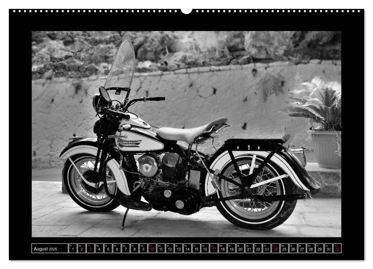 Bild: 9783435392971 | Harley Davidson WLA 750 in Schwarzweiss (Wandkalender 2025 DIN A2...