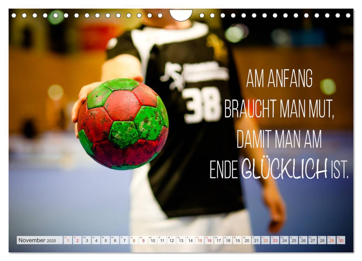 Bild: 9783435117499 | Positive Gedanken - Motivation und Handball (Wandkalender 2025 DIN...