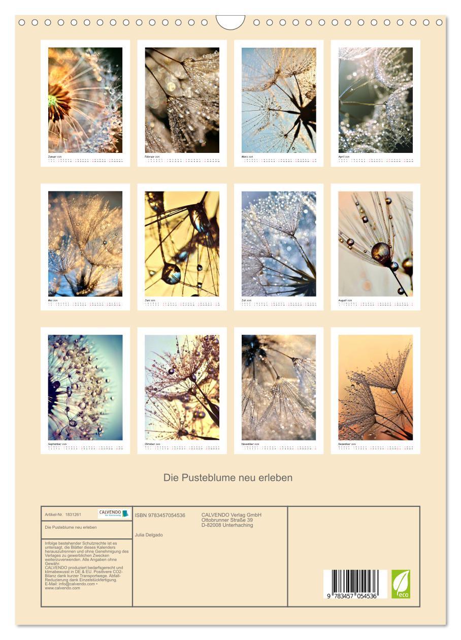 Bild: 9783457054536 | Die Pusteblume neu erleben (Wandkalender 2025 DIN A3 hoch),...