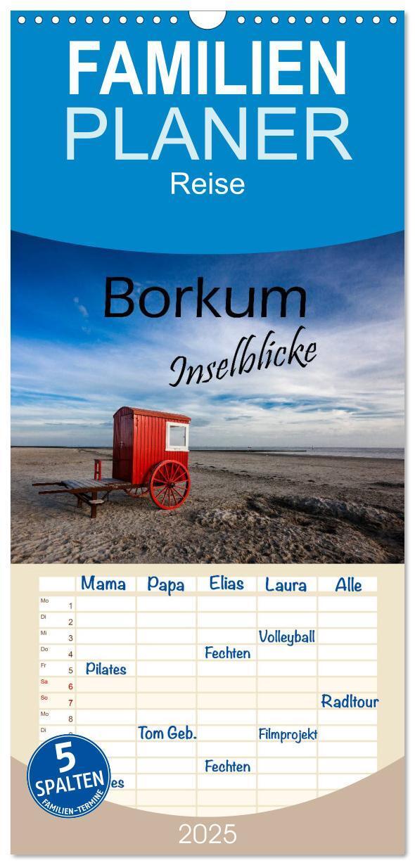 Cover: 9783457116425 | Familienplaner 2025 - Borkum - Inselblicke mit 5 Spalten...