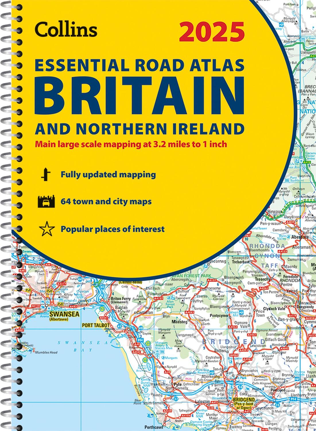 Cover: 9780008652906 | 2025 Collins Essential Road Atlas Britain and Northern Ireland | Maps