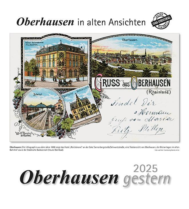 Cover: 9783961666263 | Oberhausen gestern 2025 | Oberhausen in alten Ansichten | Kalender