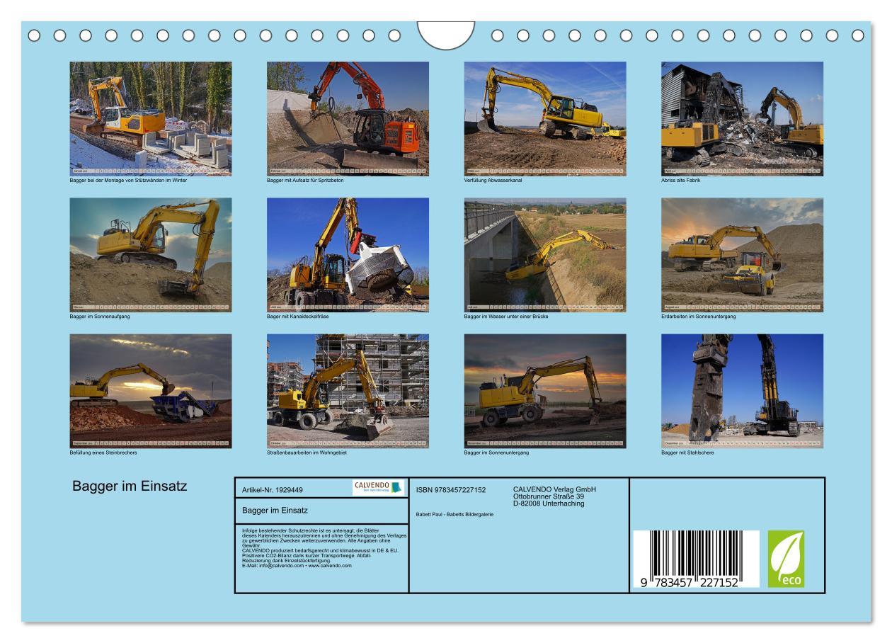 Bild: 9783457227152 | Bagger im Einsatz (Wandkalender 2025 DIN A4 quer), CALVENDO...