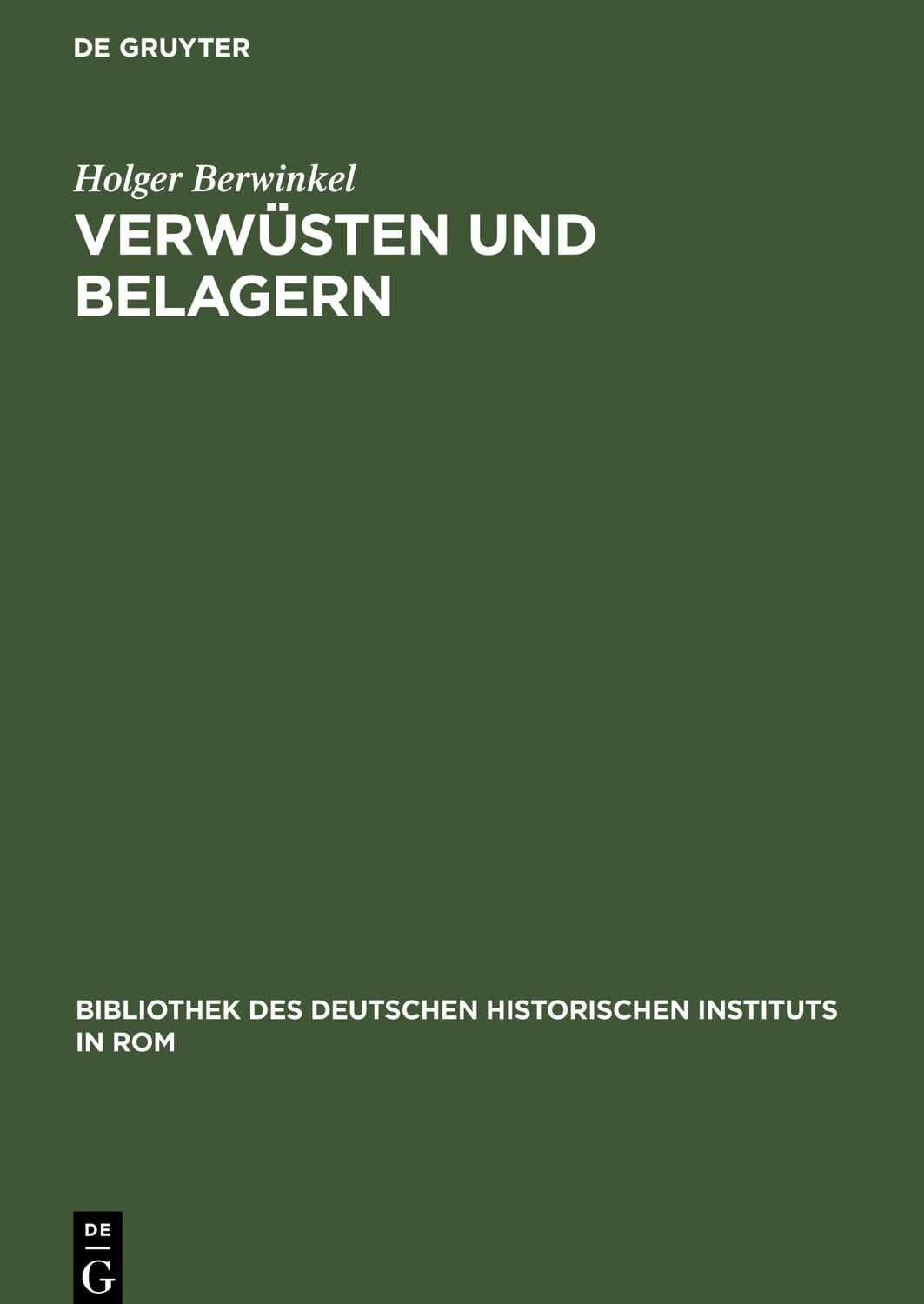 Cover: 9783484821149 | Verwüsten und Belagern | Holger Berwinkel | Buch | ISSN | X | Deutsch