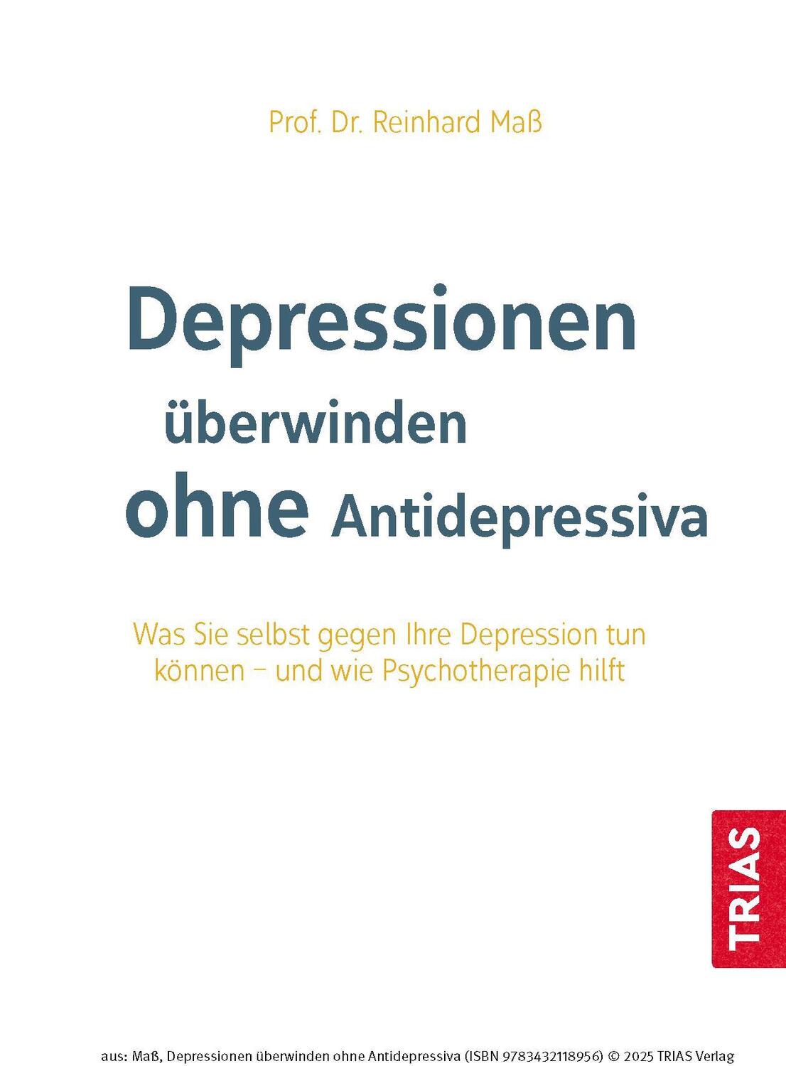 Bild: 9783432118956 | Depressionen überwinden ohne Antidepressiva | Reinhard Maß | Buch