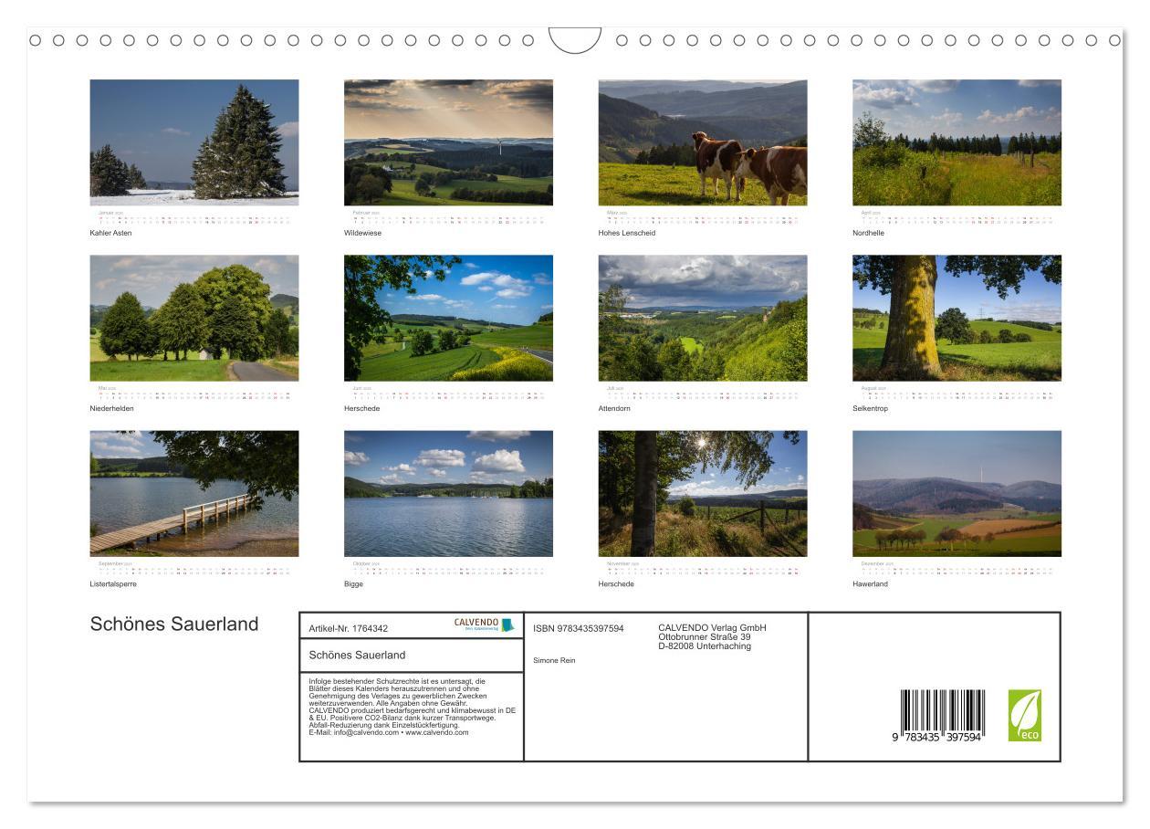 Bild: 9783435397594 | Schönes Sauerland (Wandkalender 2025 DIN A3 quer), CALVENDO...