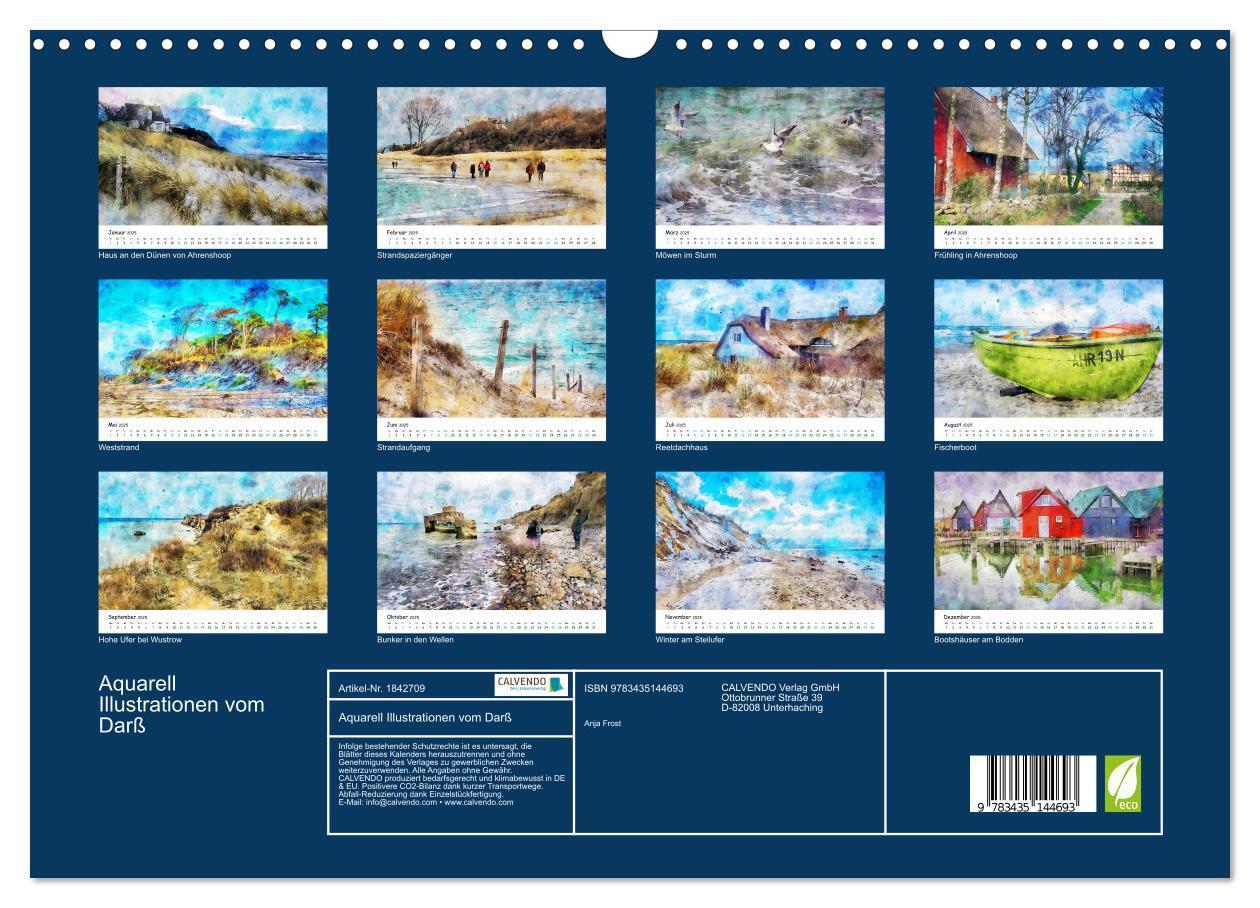 Bild: 9783435144693 | Aquarell Illustrationen vom Darß (Wandkalender 2025 DIN A3 quer),...