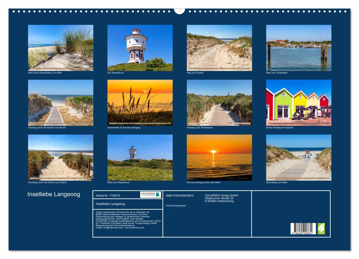 Bild: 9783435053872 | Inselliebe Langeoog (Wandkalender 2025 DIN A2 quer), CALVENDO...