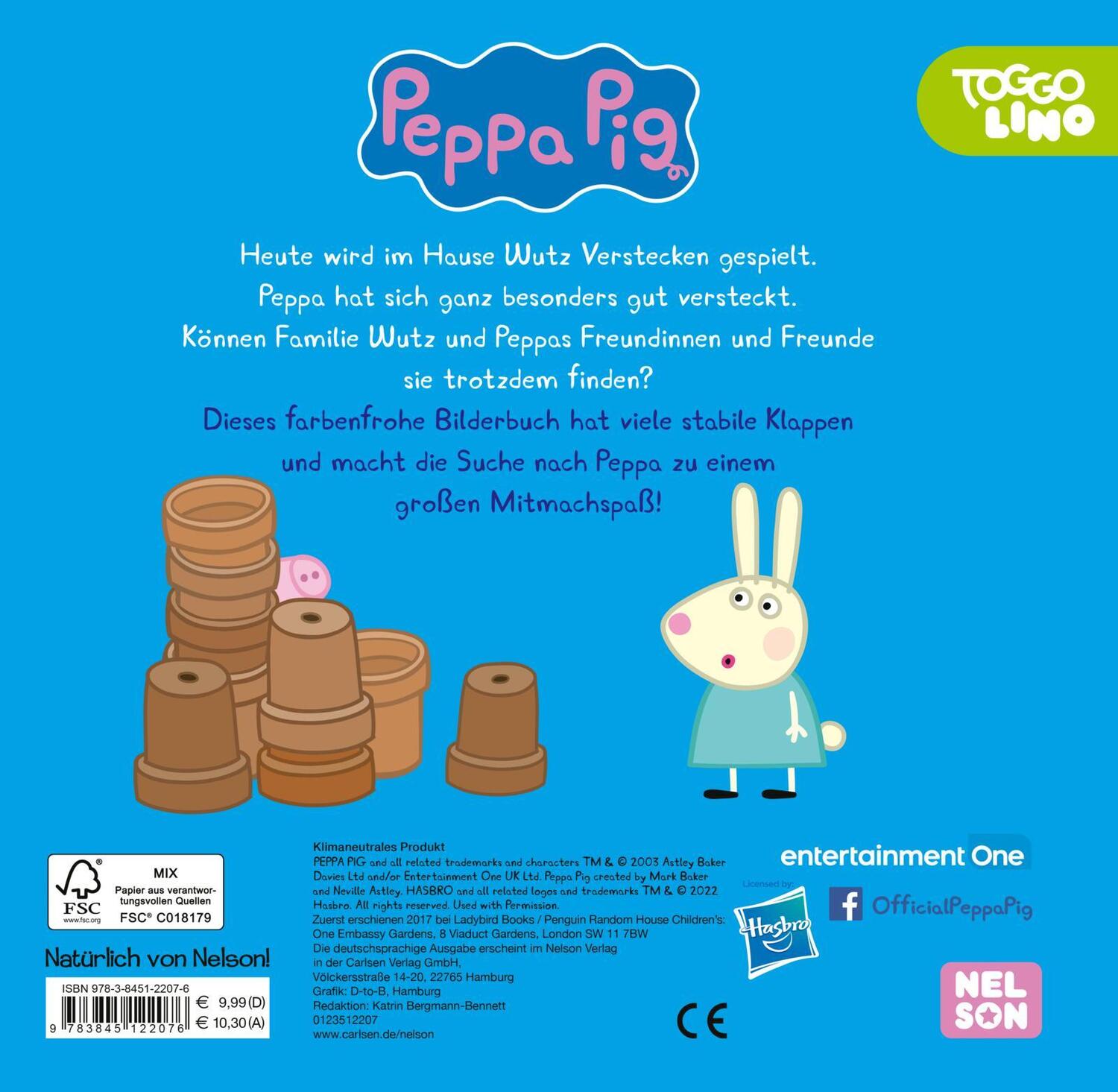 Rückseite: 9783845122076 | Peppa Wutz Bilderbuch: Wo ist Peppa? | Buch | Peppa Pig | 24 S. | 2023