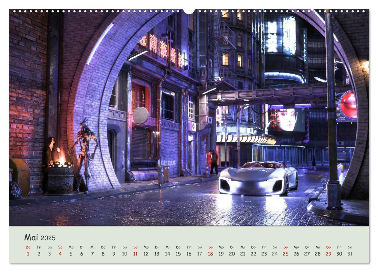 Bild: 9783435054770 | Science Fiction Cyberpunk (Wandkalender 2025 DIN A2 quer), CALVENDO...