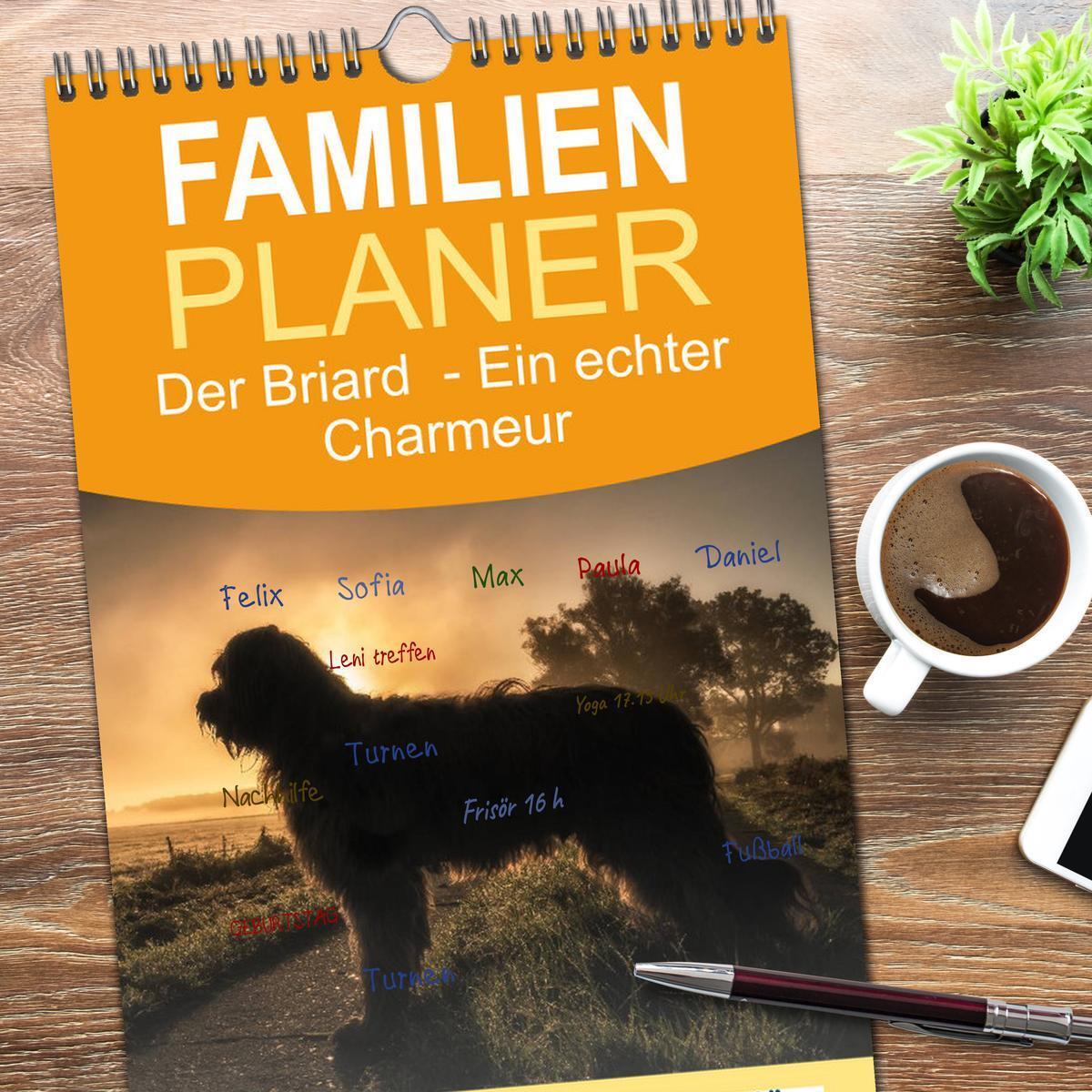 Bild: 9783457114247 | Familienplaner 2025 - Der Briard - Ein echter Charmeur mit 5...